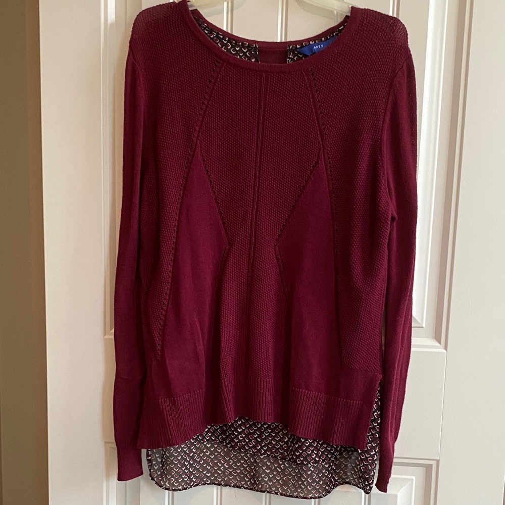 Apt. 9 Women's Rich Burgundy Crew Neck Sweater